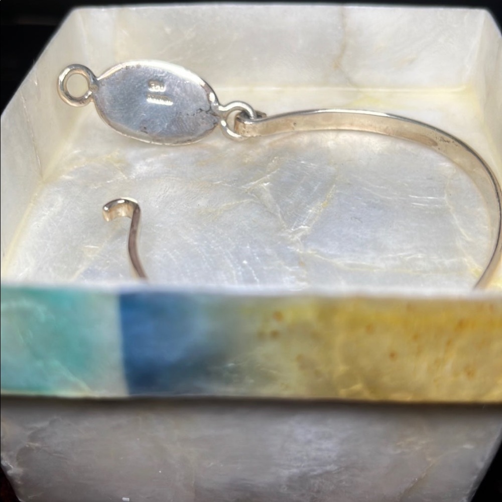 Solid Sterling .925 Silver Bangle Bracelet - image 3
